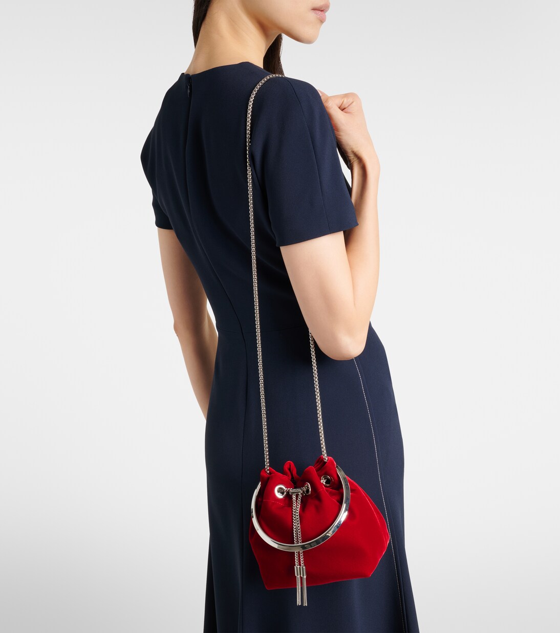 Bon Bon Small velvet bucket bag | Jimmy Choo