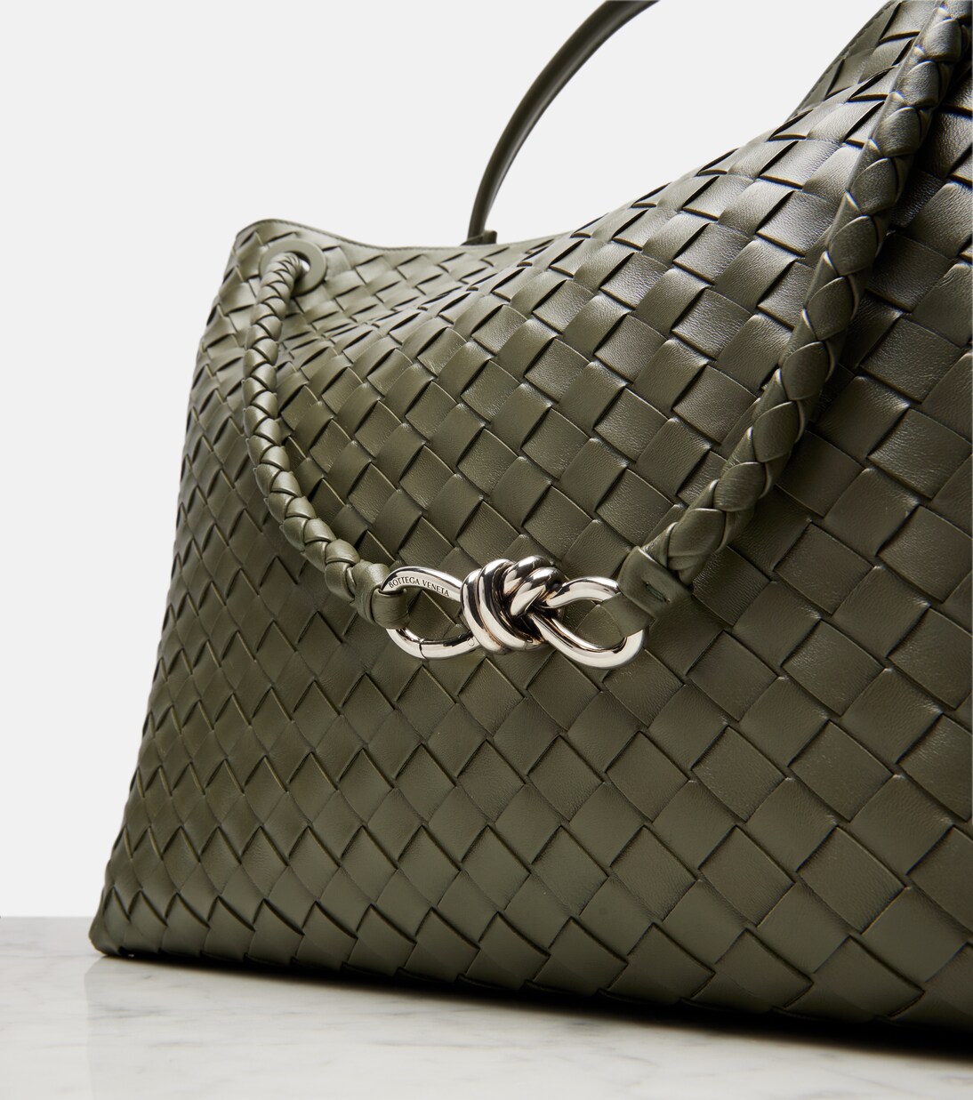 Andiamo Intrecciato Large leather tote bag | Bottega Veneta