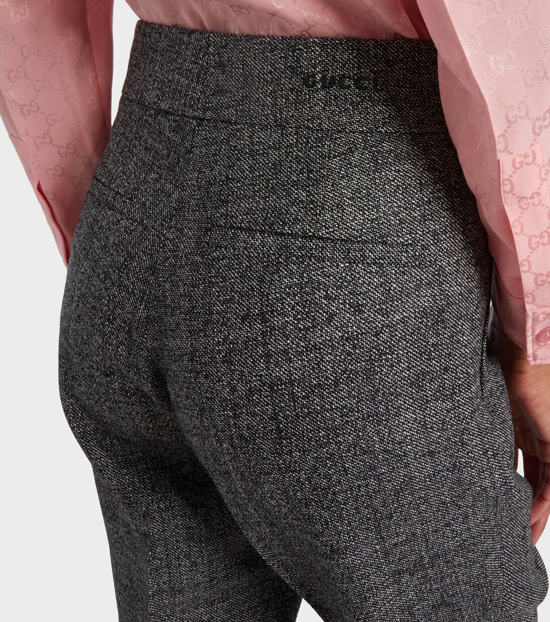 Gerade High-Rise-Hose aus Wolle | Gucci