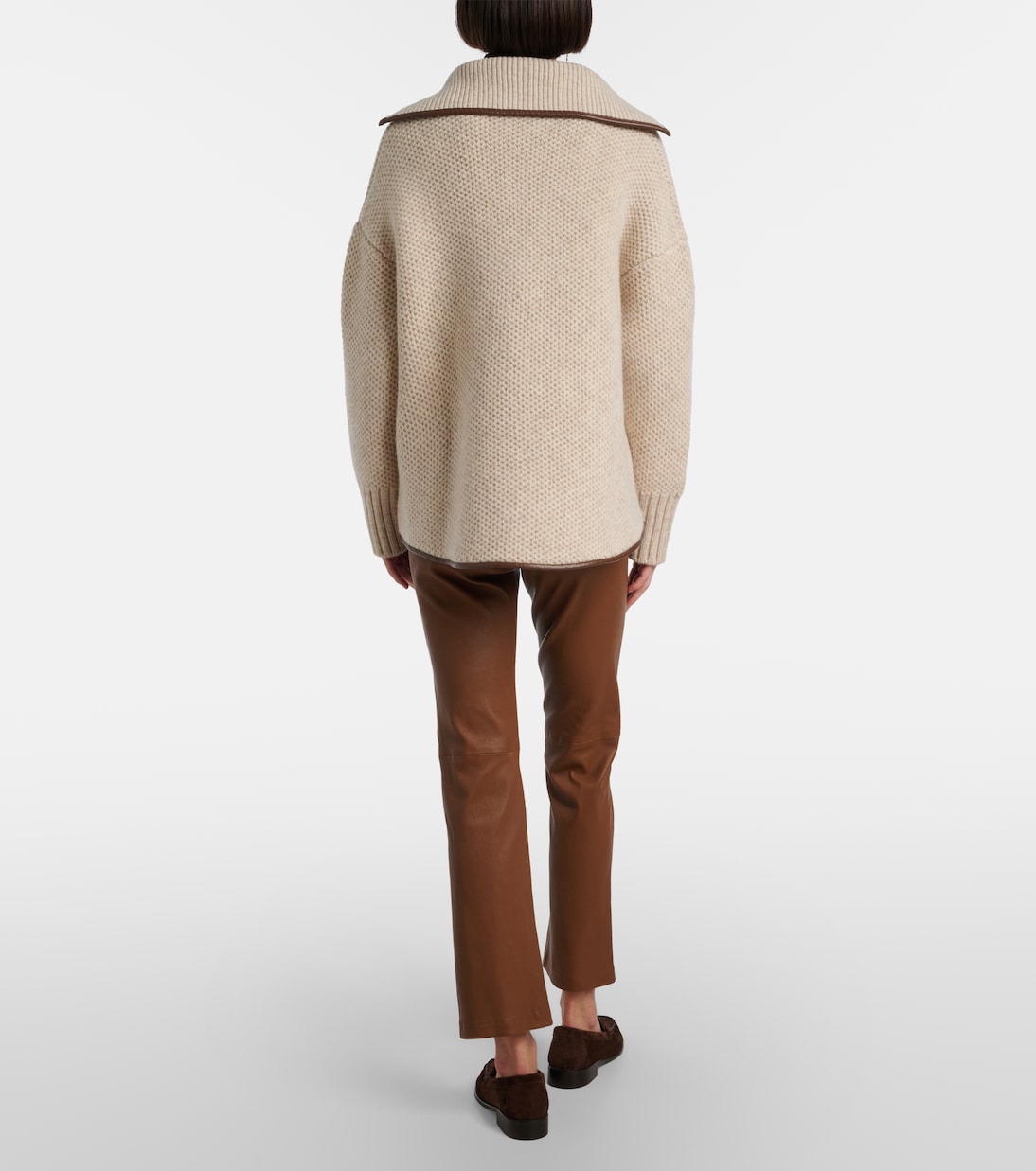 Cropped leather bootcut pants | Joseph