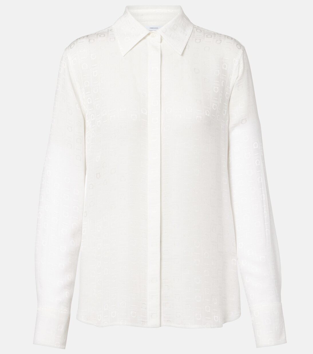 Gancini silk crêpe shirt | Ferragamo