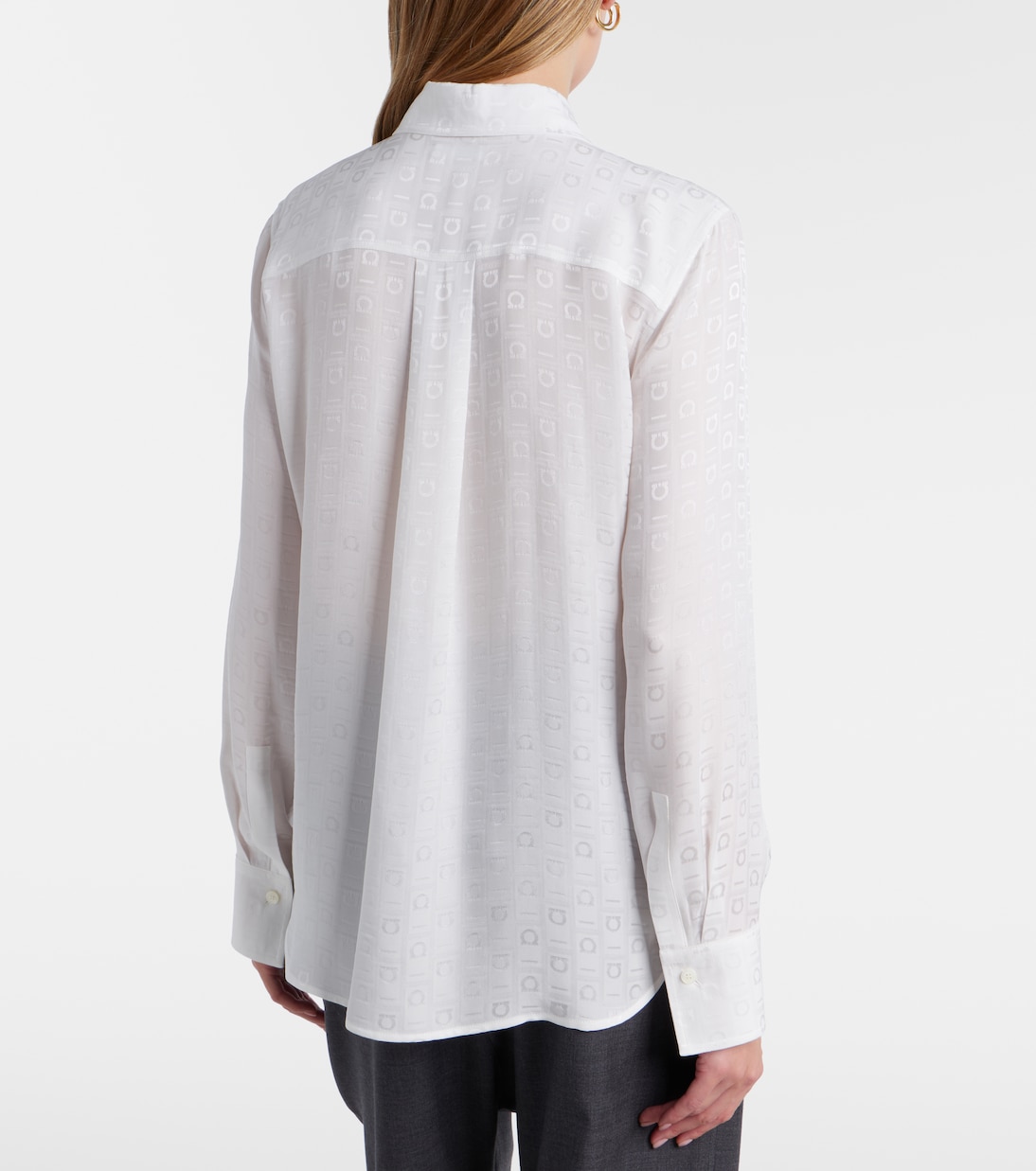 Gancini silk crêpe shirt | Ferragamo