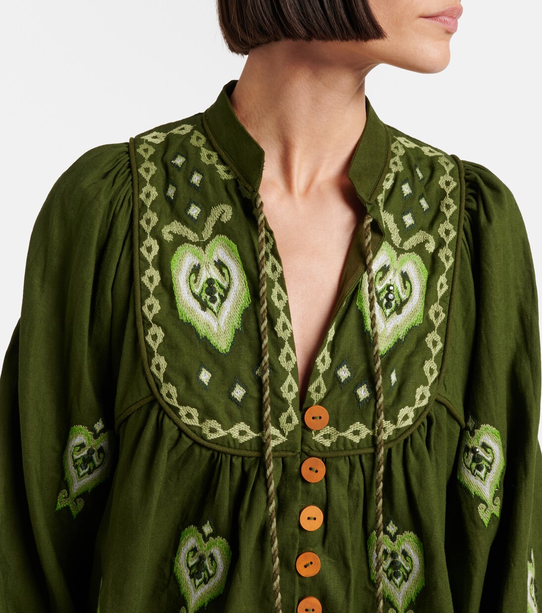 刺绣亚麻混纺女式上衣 | Farm Rio