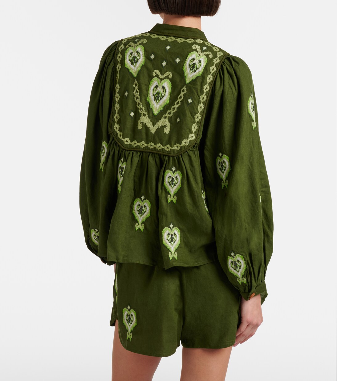 刺绣亚麻混纺女式上衣 | Farm Rio