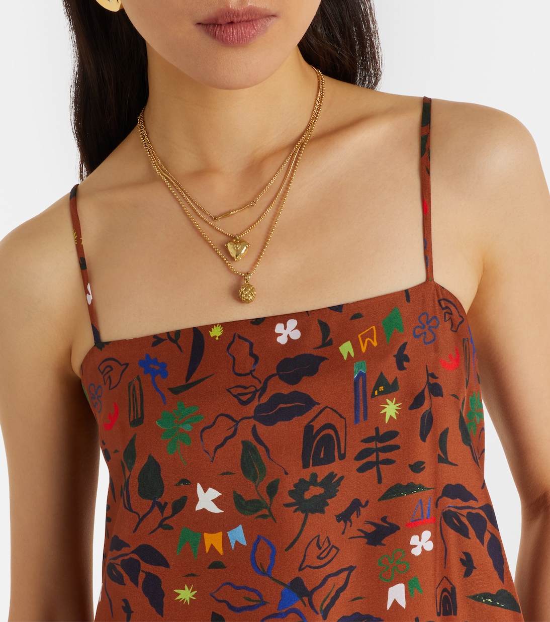 Melfi printed silk twill midi dress | Asceno