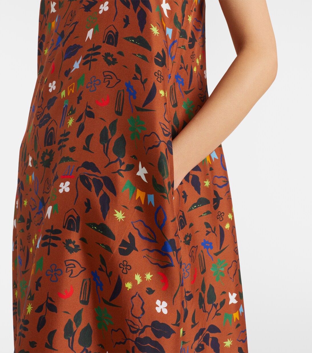 Melfi printed silk twill midi dress | Asceno