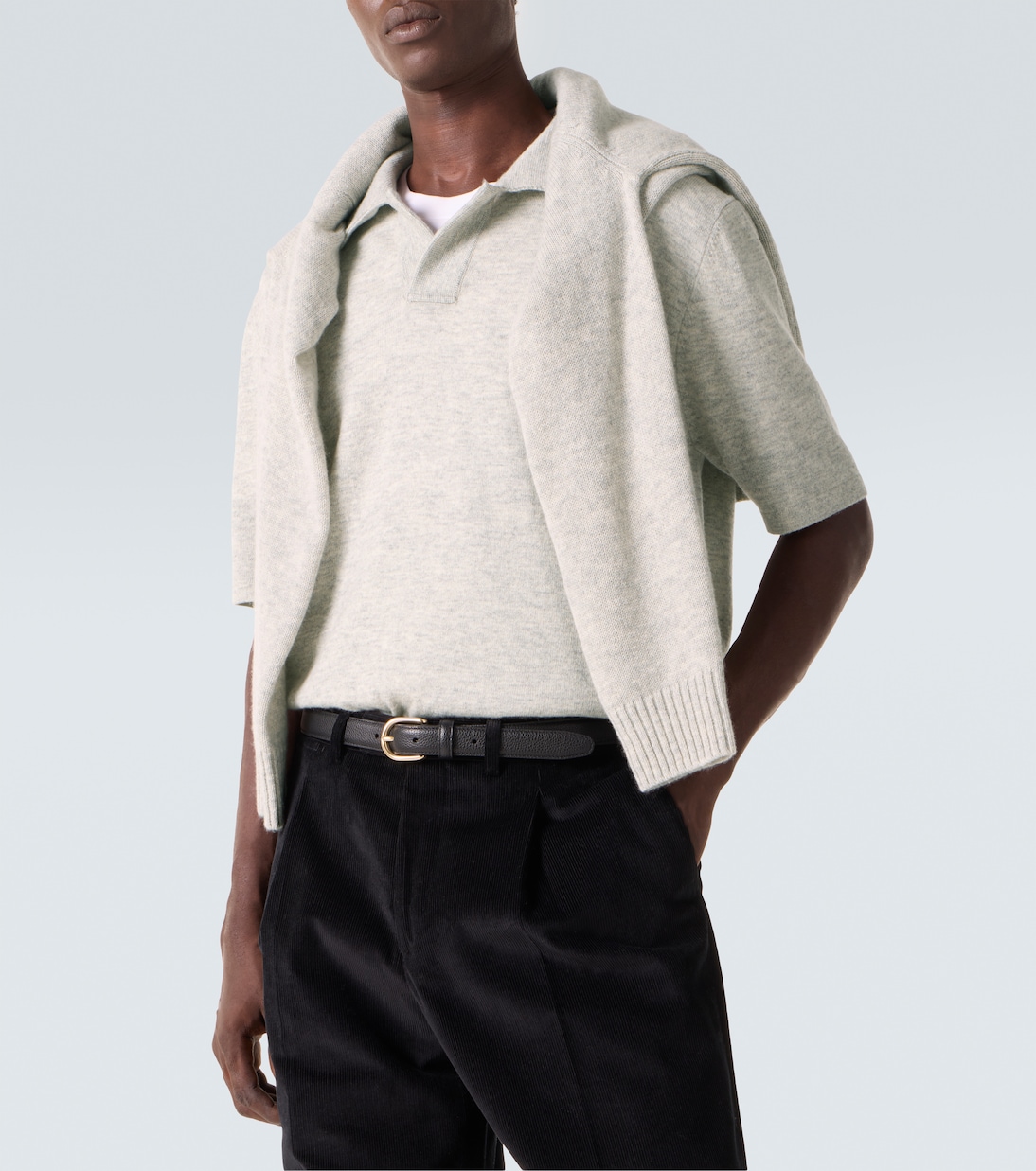 Wool and cashmere polo sweater | Allude