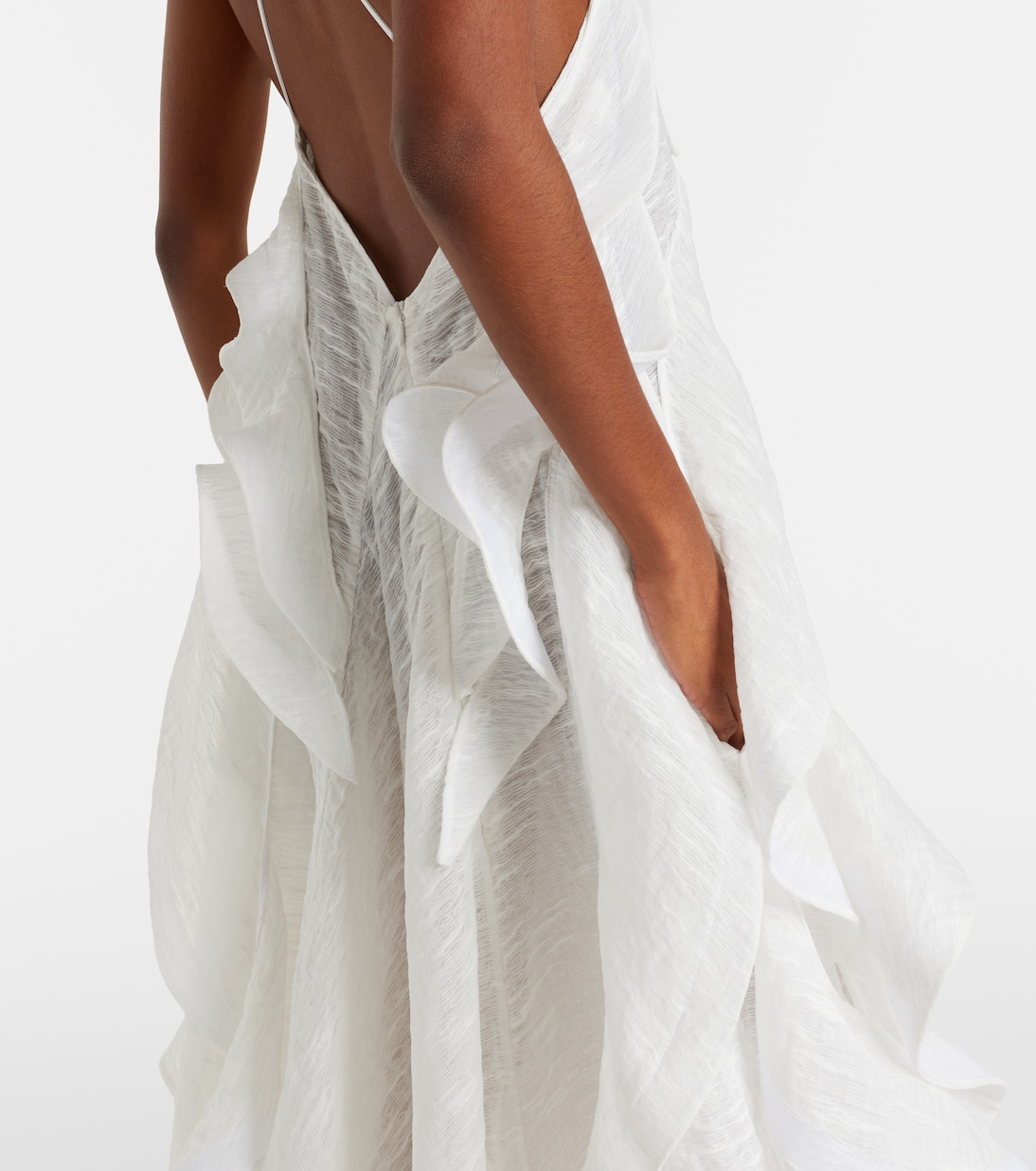 Vestido largo Délice Wave con volantes | Maticevski