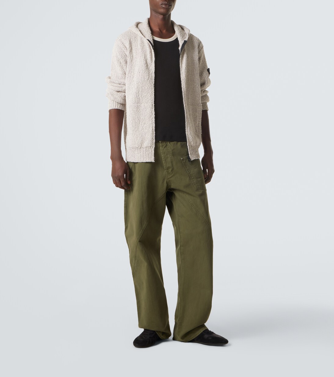 Felpa Compass in cotone con zip | Stone Island