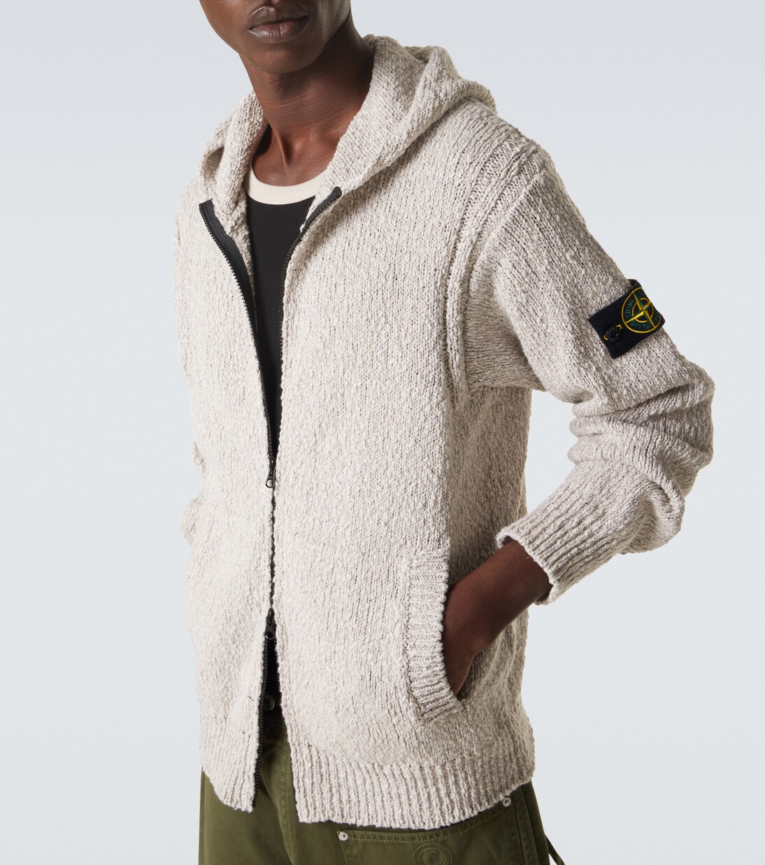 Felpa Compass in cotone con zip | Stone Island