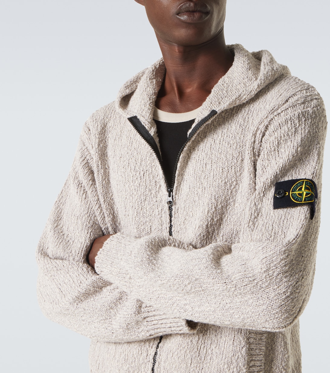 Felpa Compass in cotone con zip | Stone Island
