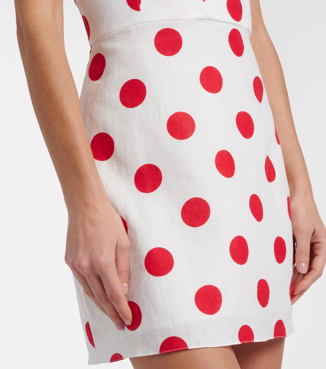 Veneta polka-dot halterneck linen minidress | Cala de la Cruz