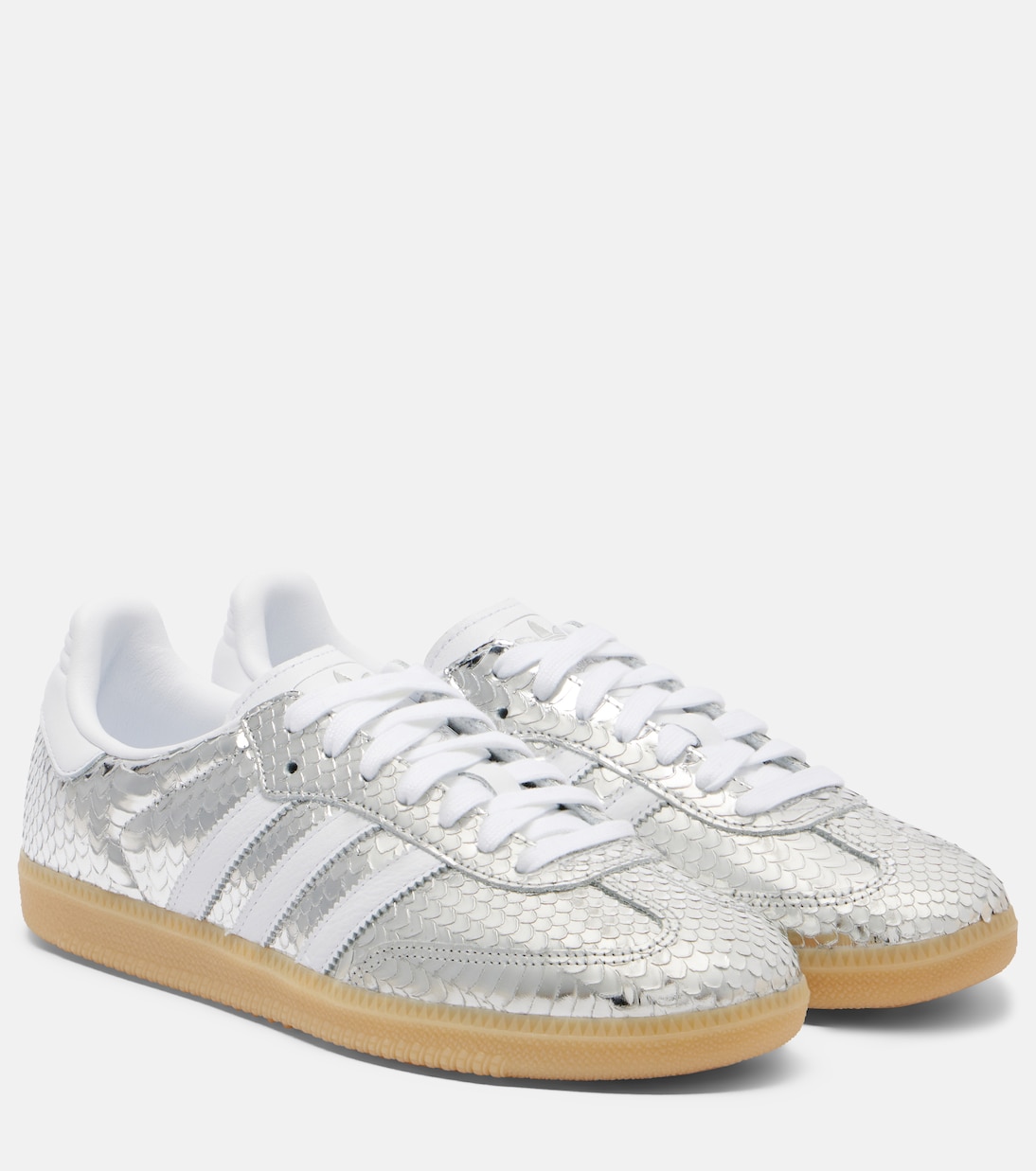 Samba OG snake-effect metallic leather sneakers | Adidas