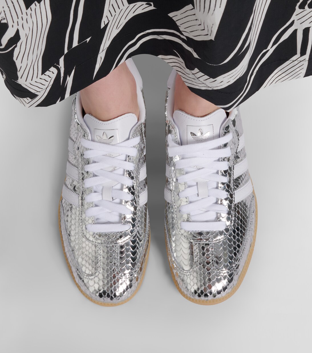 Samba OG snake-effect metallic leather sneakers | Adidas
