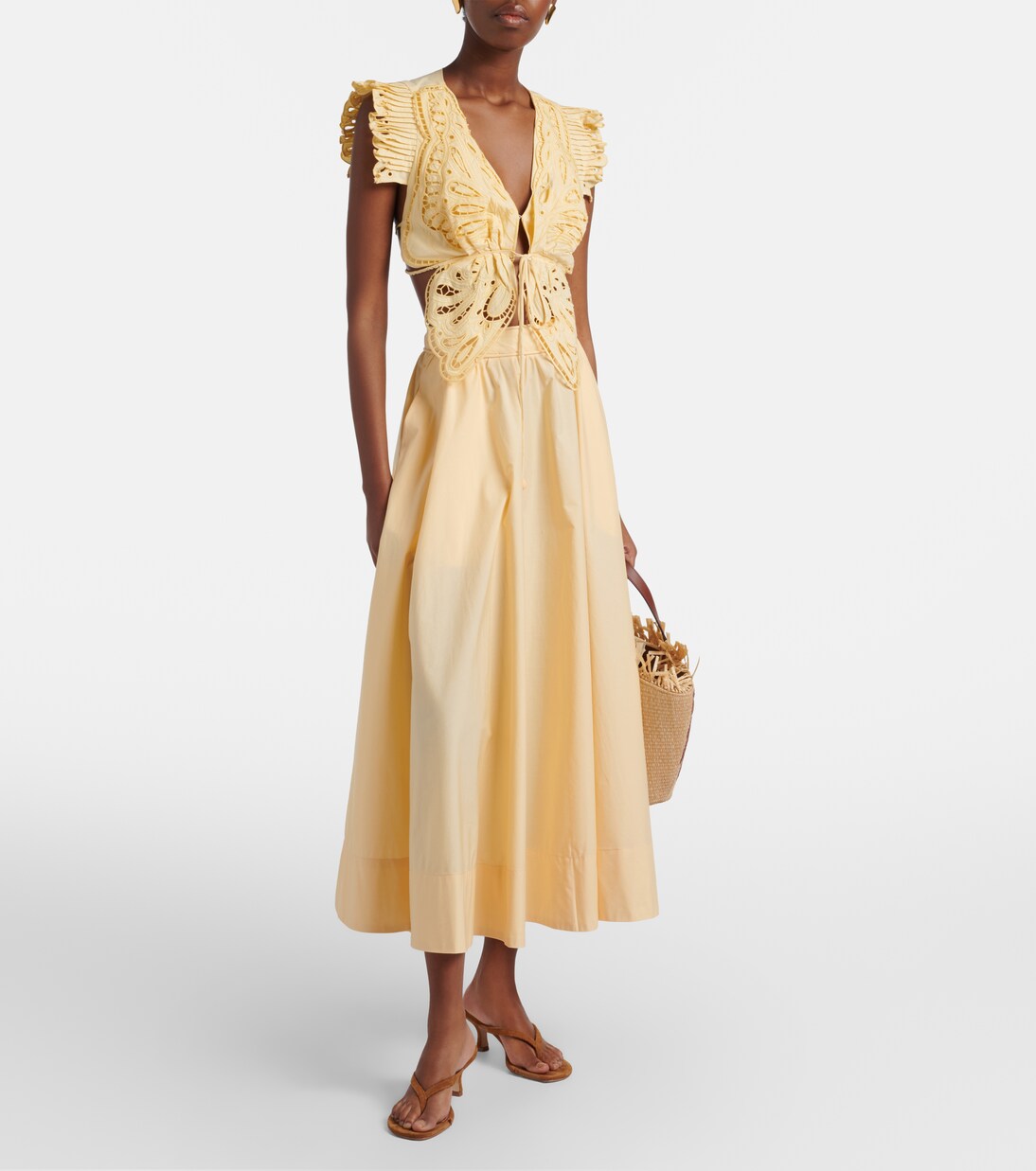 Cotton midi skirt | Farm Rio