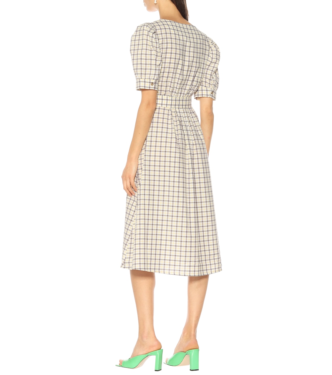 Vestido midi Alma de algodón de cuadros | Baum und Pferdgarten