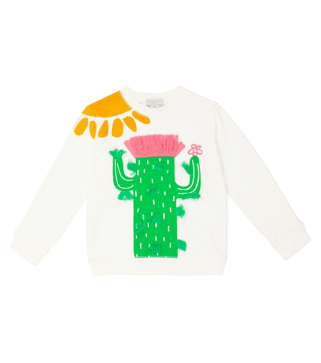 Printed fringed cotton sweatshirt | Stella McCartney Kids