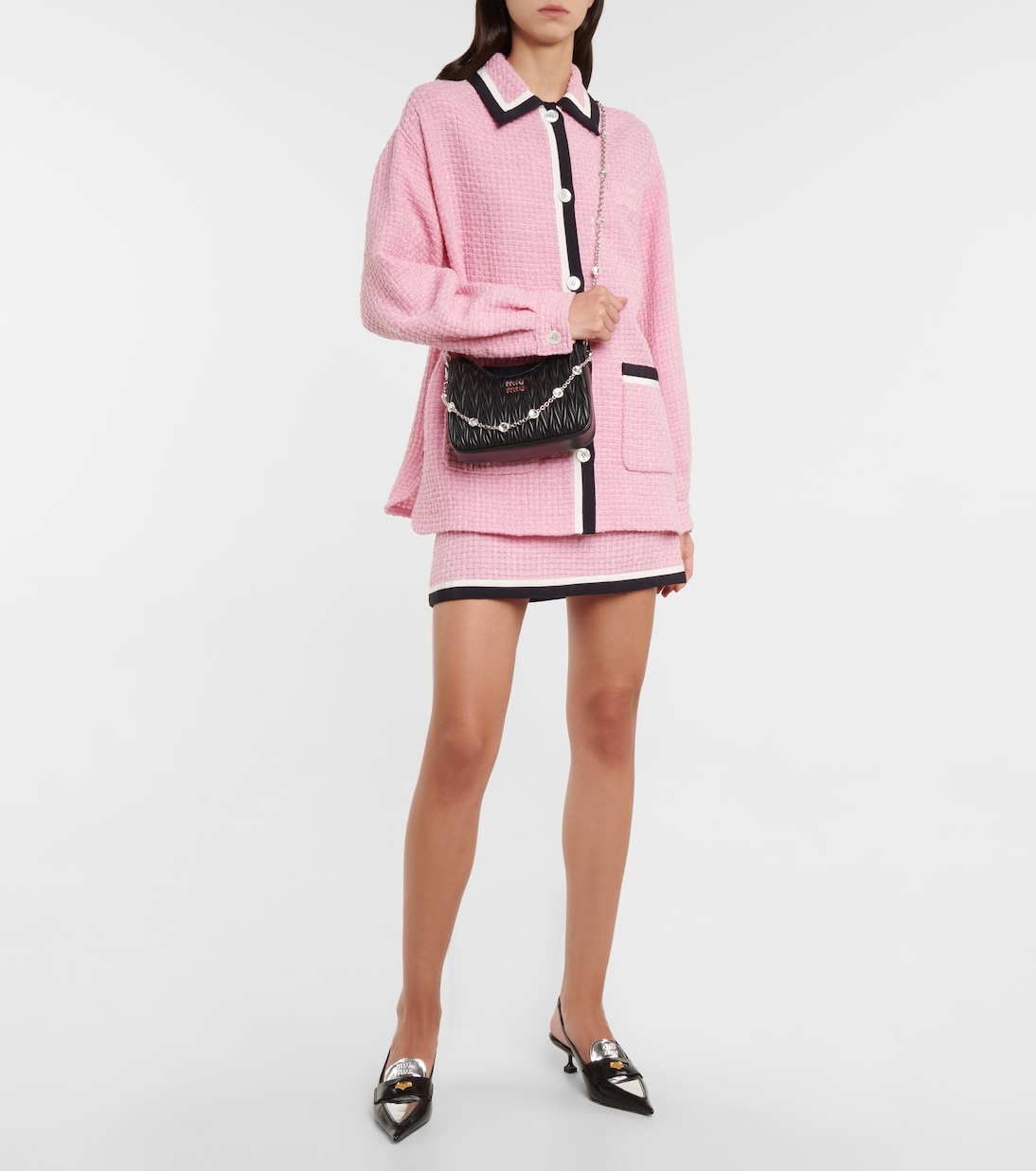 Mini-jupe en tweed | Miu Miu