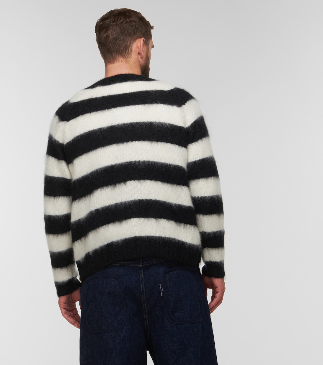 Striped mohair and wool blend sweater | Undercover