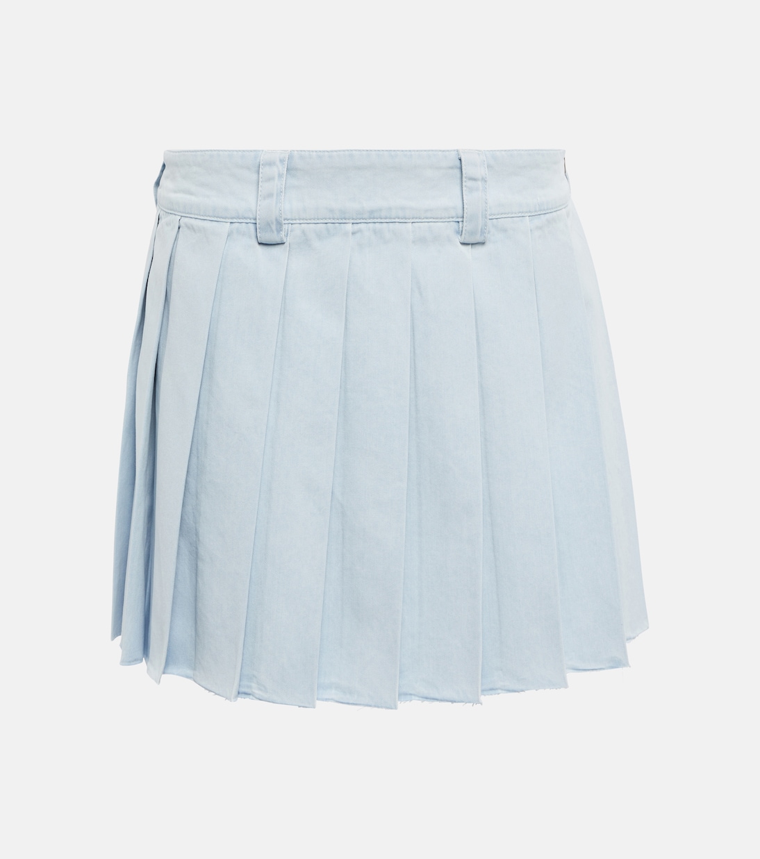 【送関込】MiuMiu☆lightweight denim pleated mini skirt Pleated denim miniskirt in blue - Miu Miu | Mytheresa