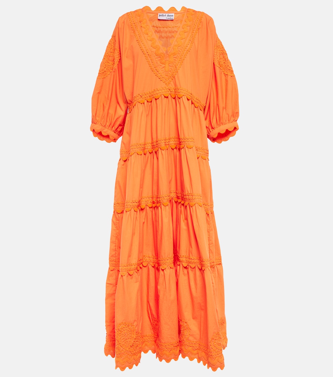 Embroidered cotton poplin maxi dress | Juliet Dunn