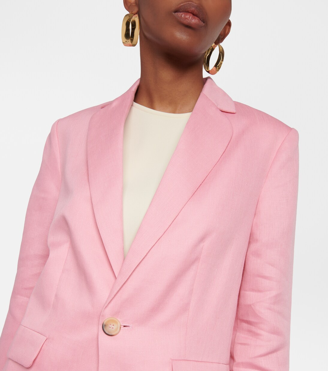 Azores single-breasted linen blazer | Asceno