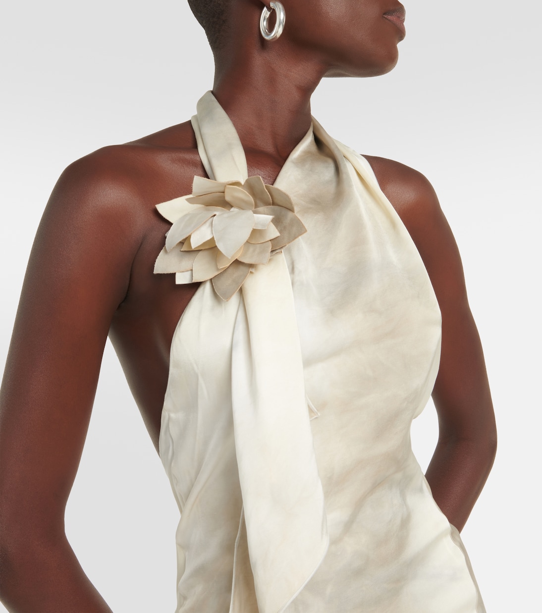 Floral-appliqué asymmetric gown | Coperni
