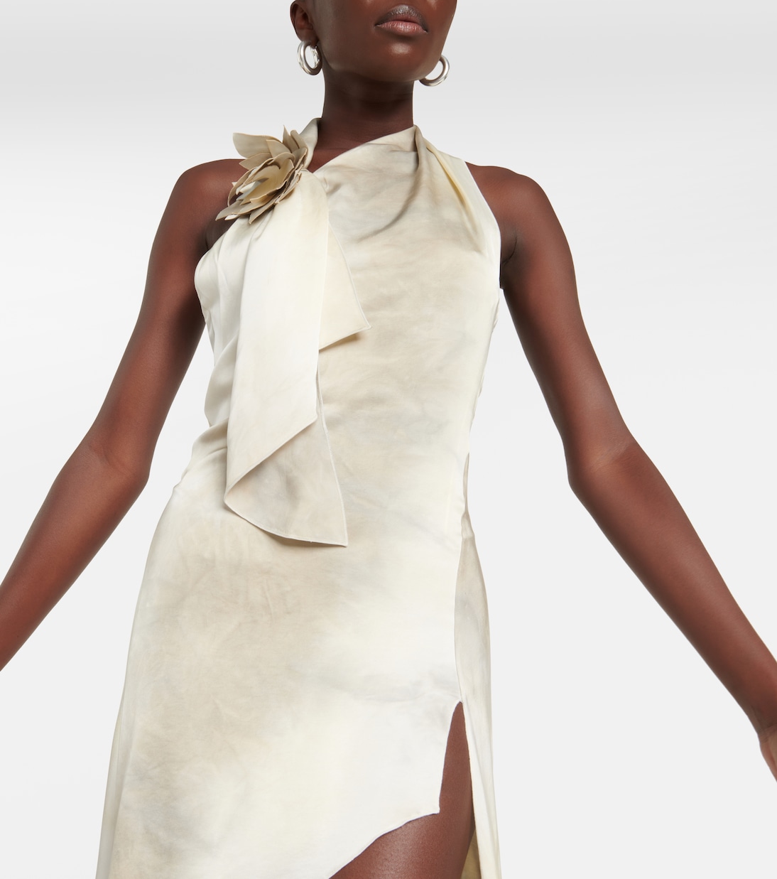 Floral-appliqué asymmetric gown | Coperni