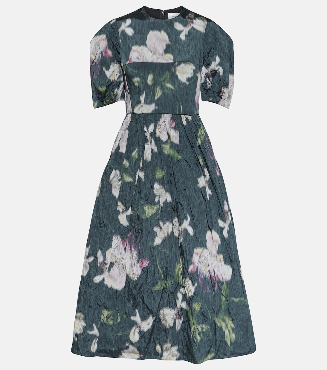 Abito midi in taffetà con stampa | Erdem