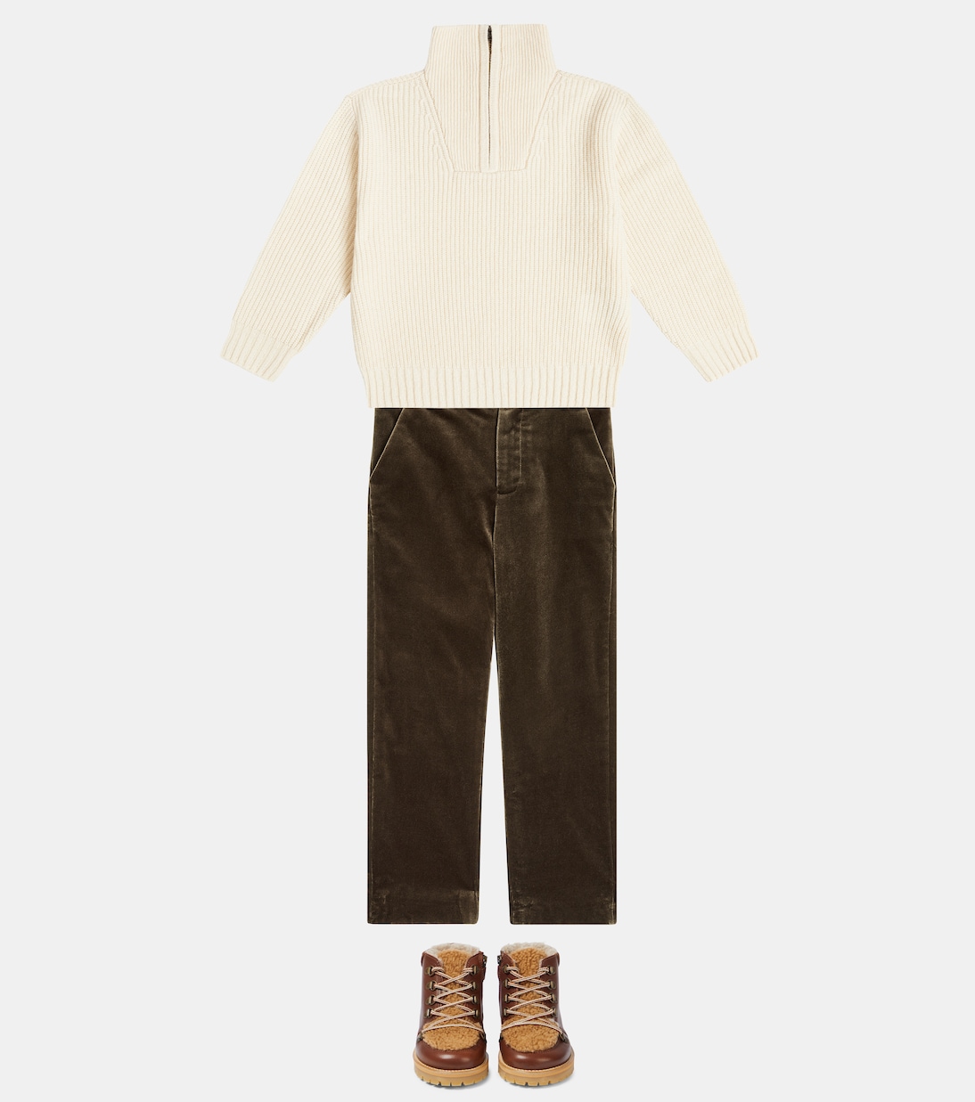 Timote velvet straight pants | Bonpoint
