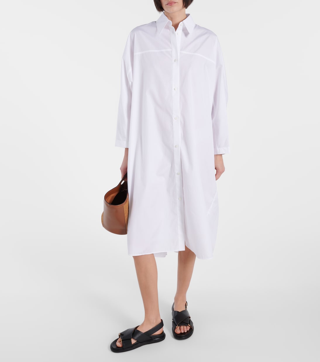 Abito chemisier in popeline di cotone | Marni