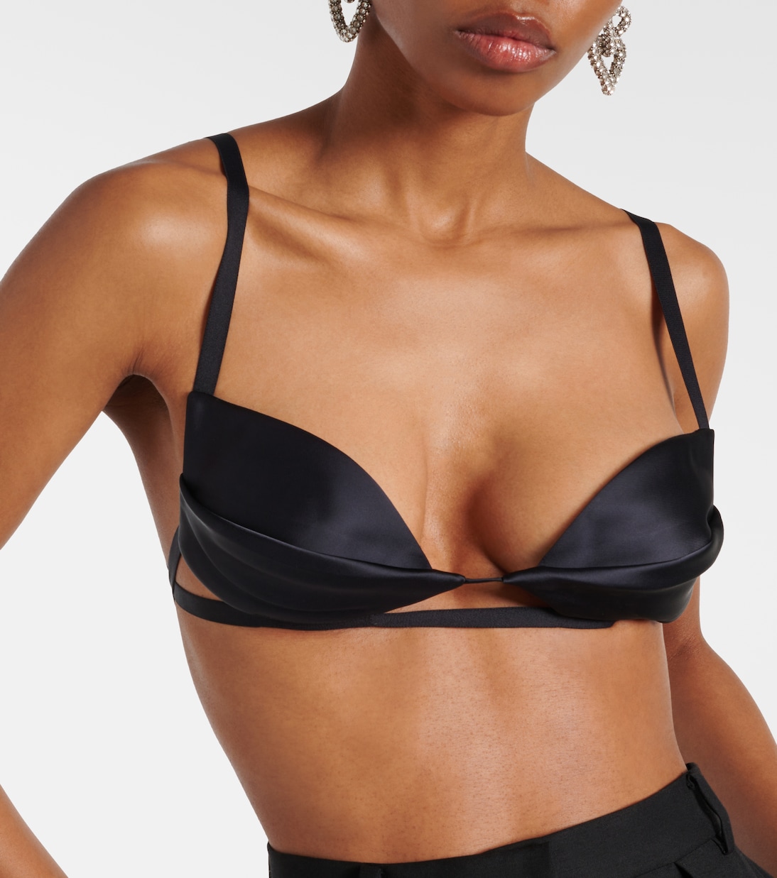 Brassière Double Petal en satin | Nensi Dojaka