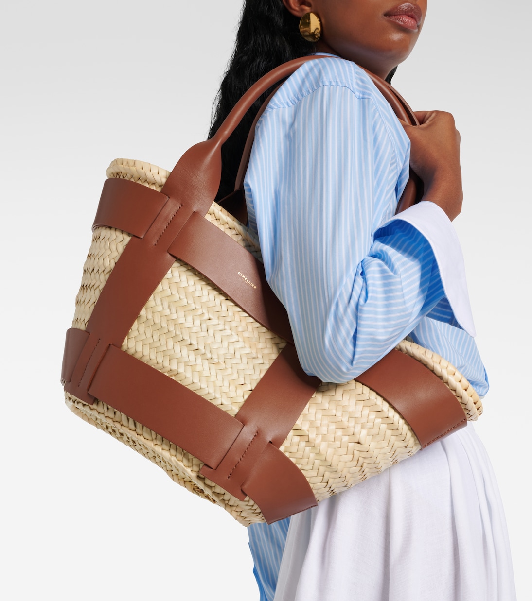 Borsa Santorini in rafia e pelle | DeMellier