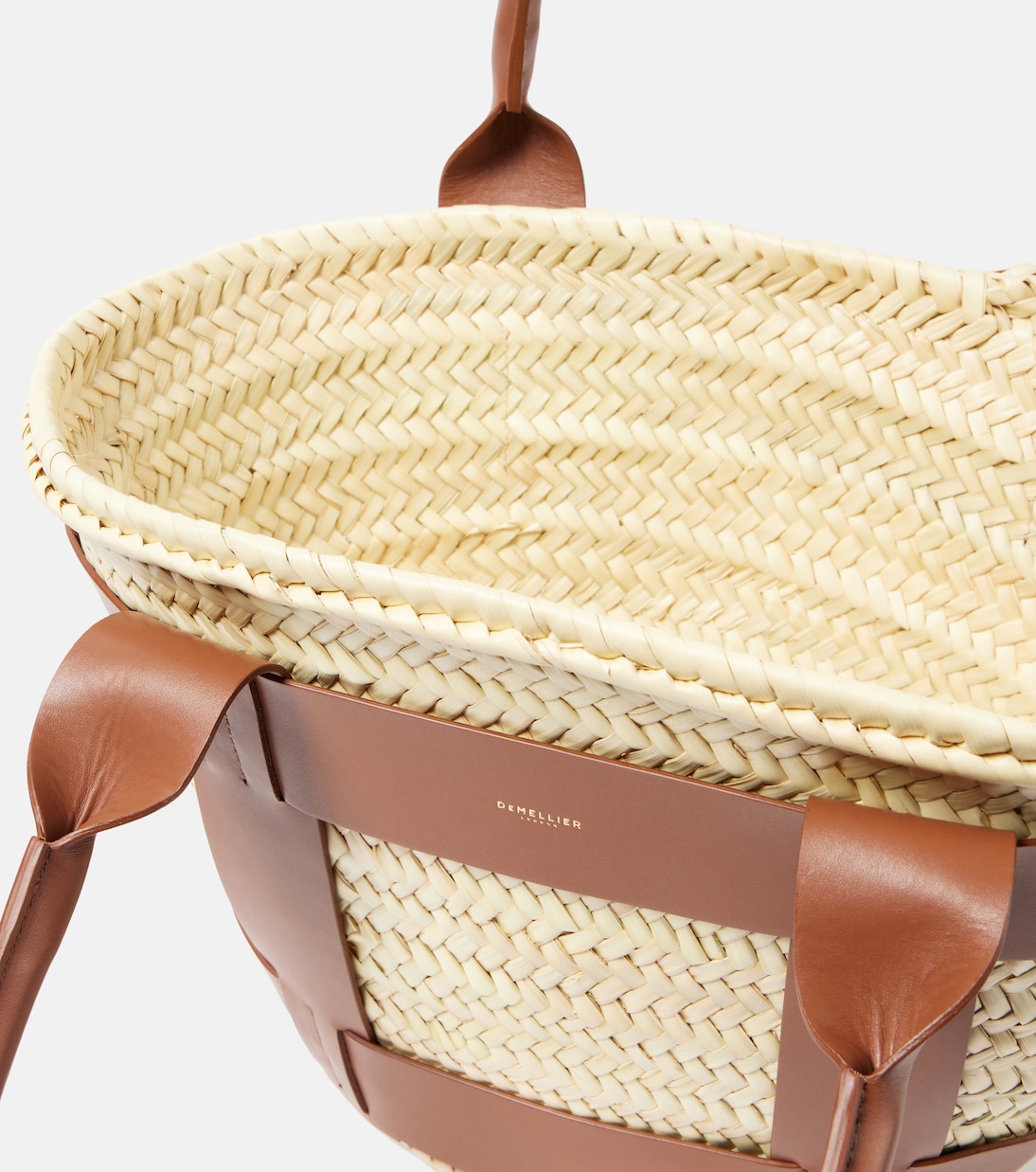 Borsa Santorini in rafia e pelle | DeMellier
