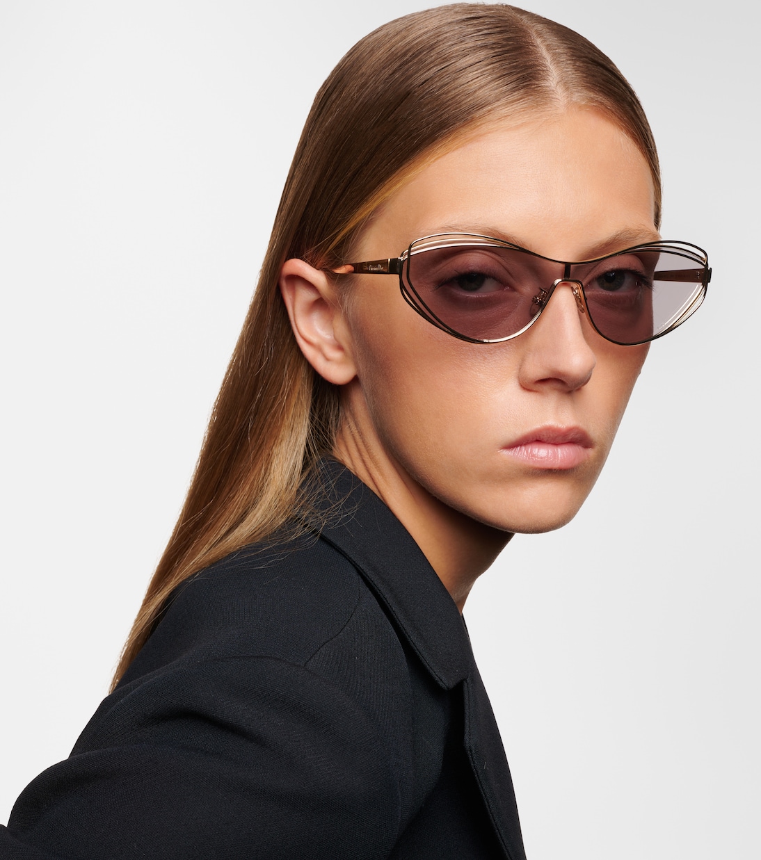 Occhiali da sole Dior FilDior M1U stile cat-eye per giovani trendy