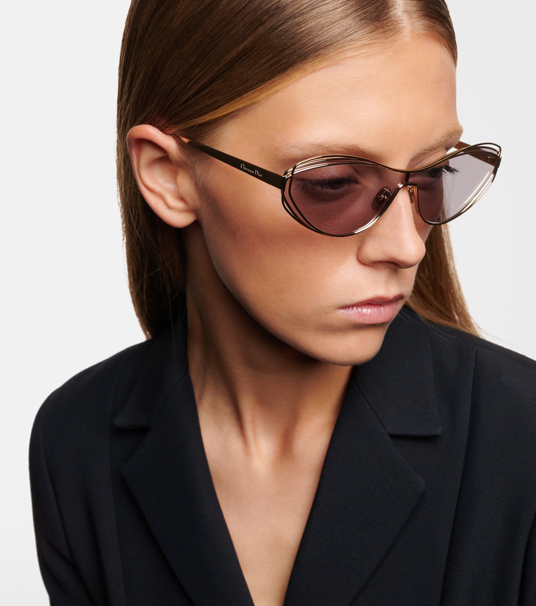 Occhiali da sole Dior FilDior M1U stile cat-eye per giovani trendy