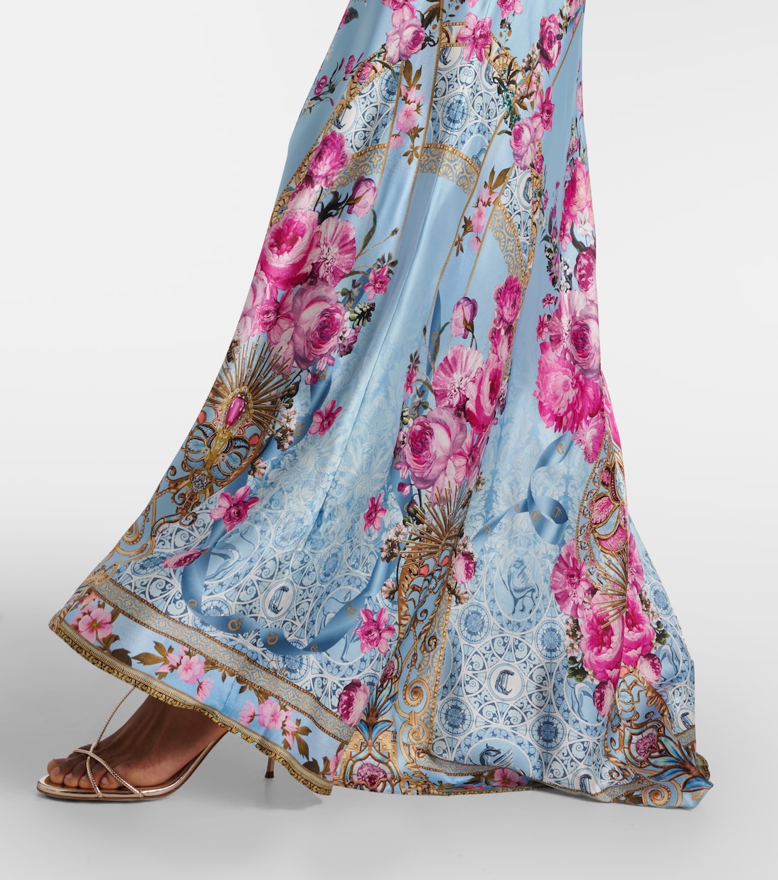 Embellished floral silk satin slip dress | Camilla