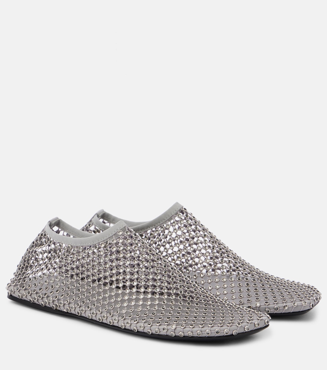 Minette embellished slip on shoes in silver Christopher Esber Mytheresa