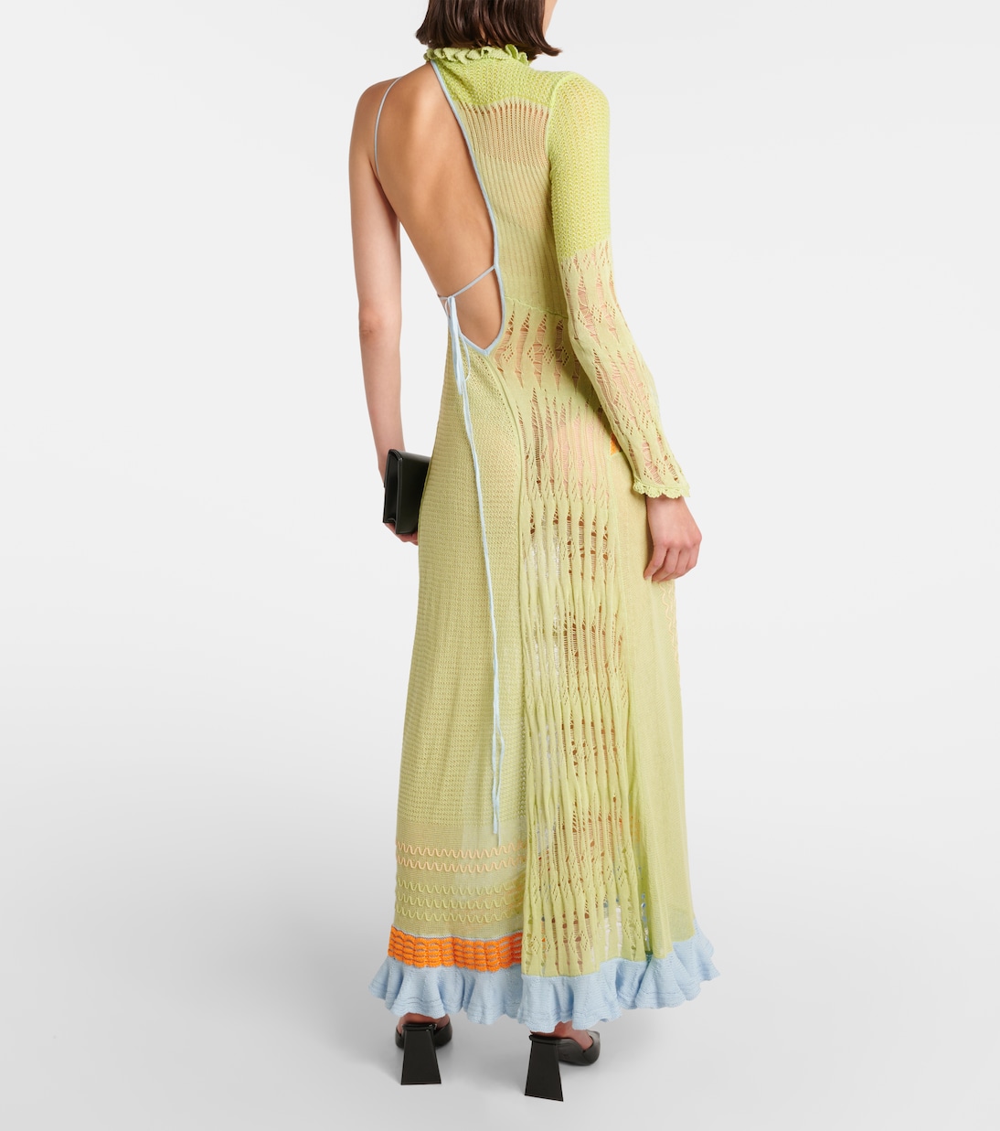 Vestido largo Bianca asimétrico de algodón | Roberta Einer