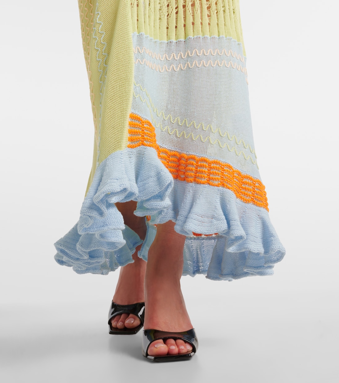Vestido largo Bianca asimétrico de algodón | Roberta Einer