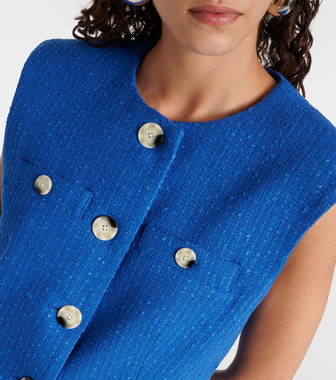 Gilet Tamara in tweed di misto cotone | Veronica Beard