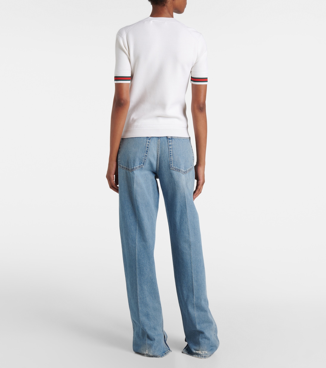 Web Stripe wool top | Gucci