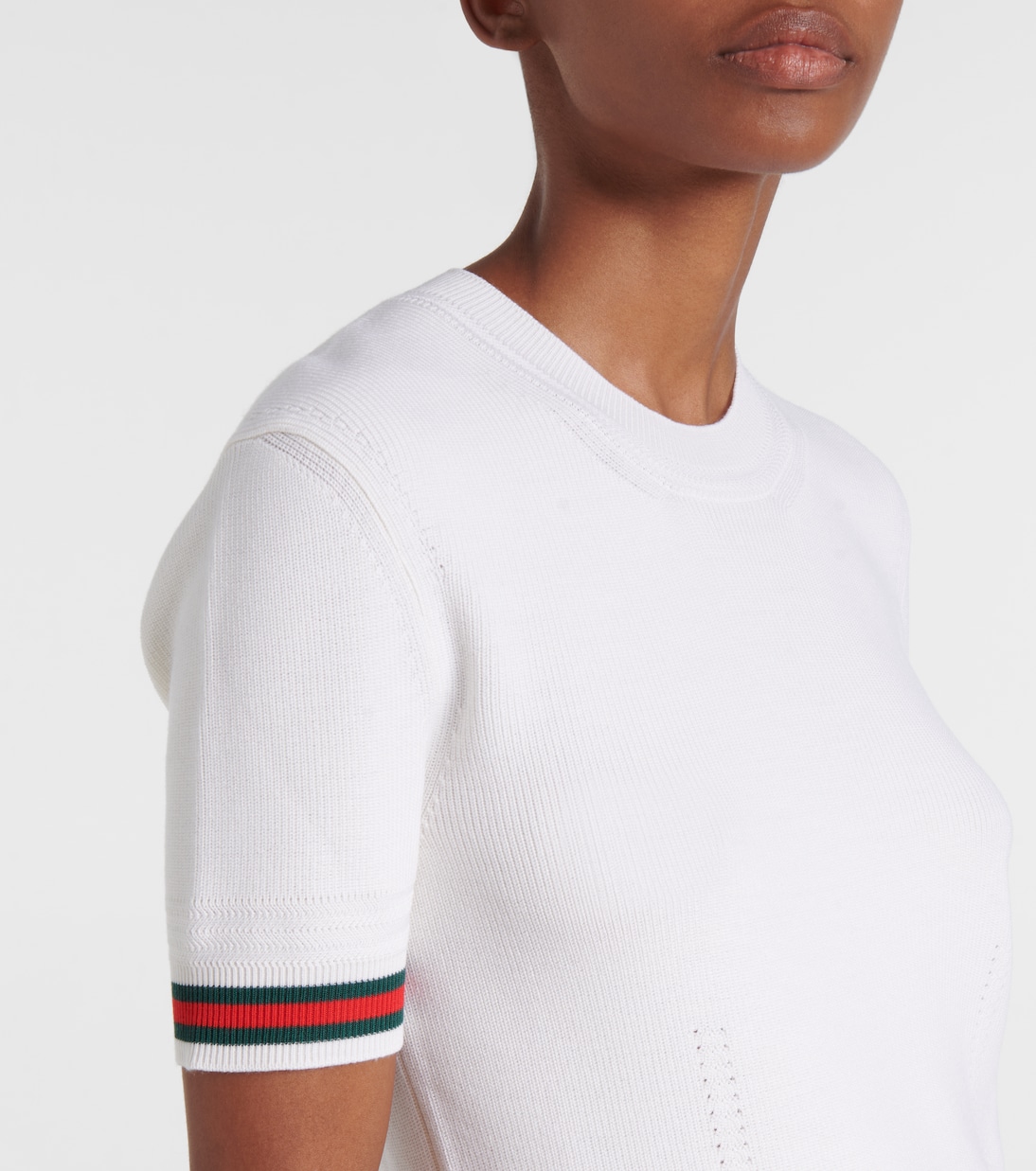 Web Stripe wool top | Gucci