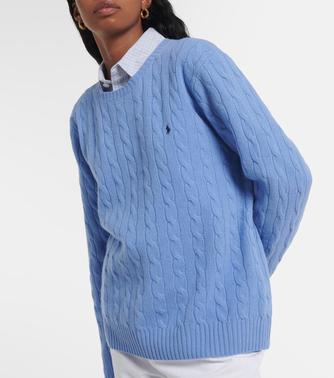 Julianna cable knit wool and cashmere sweater in blue Polo Ralph Lauren Mytheresa