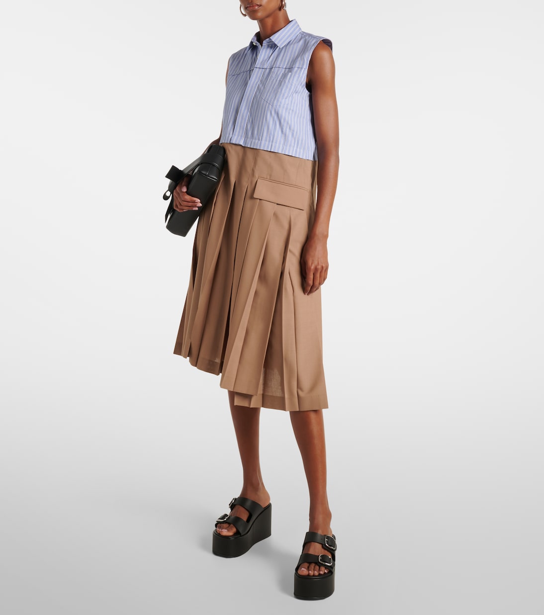Striped midi dress | Sacai
