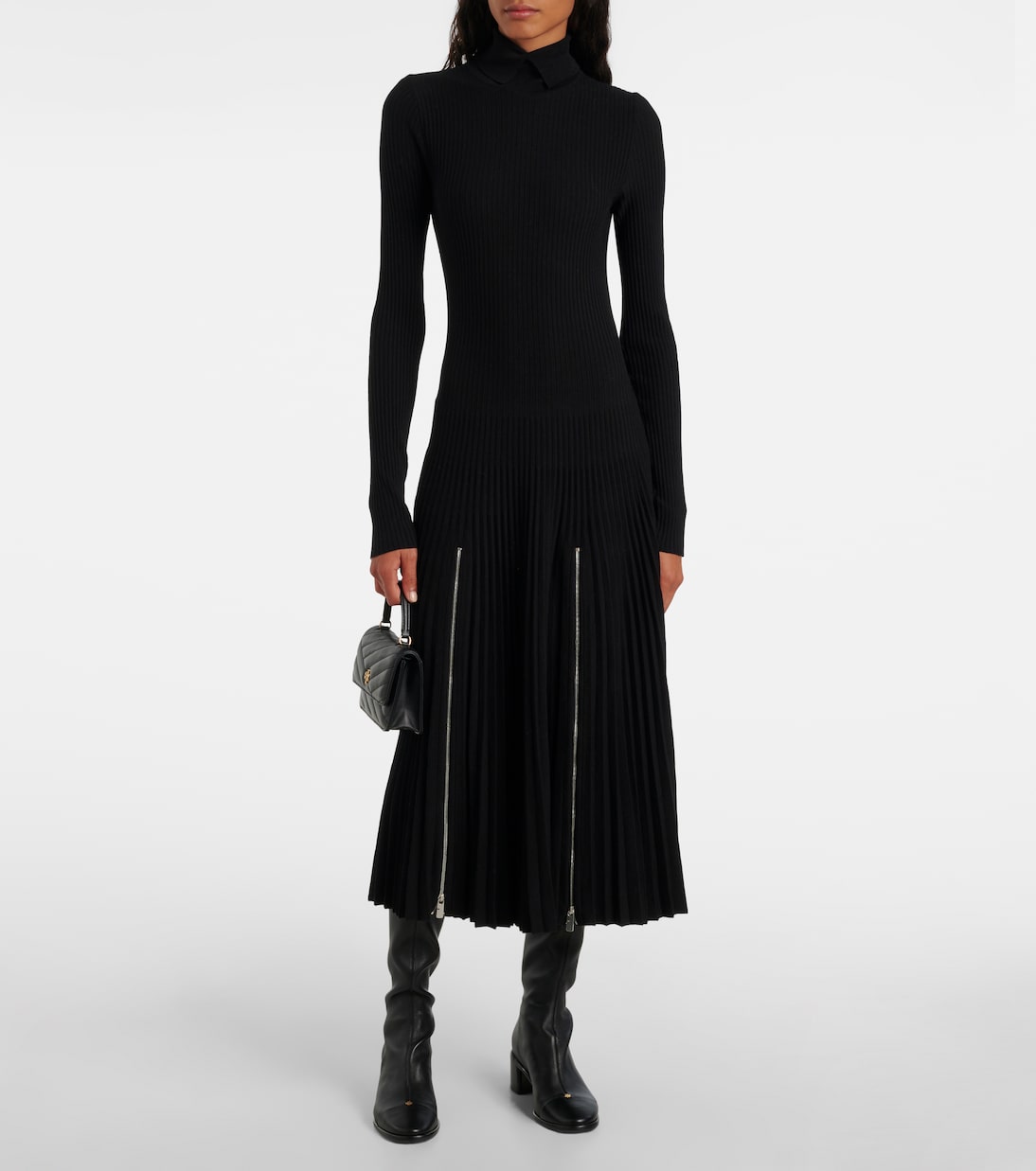 Leather knee high boots in black Tory Burch Mytheresa