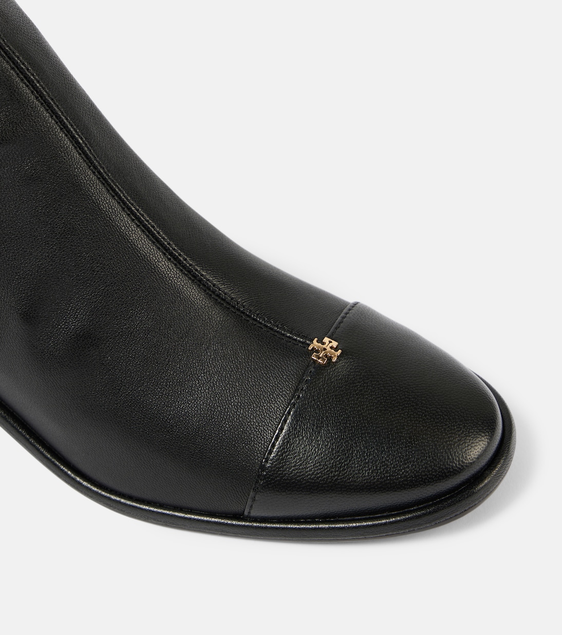 Leather knee high boots in black Tory Burch Mytheresa