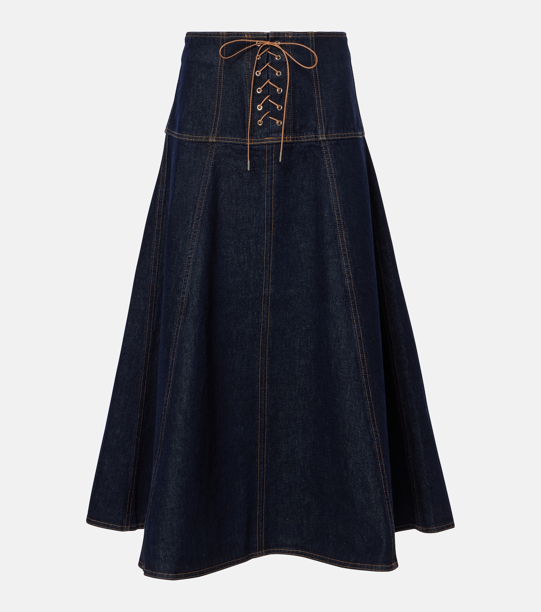 Falda midi Estelle de denim | Ulla Johnson