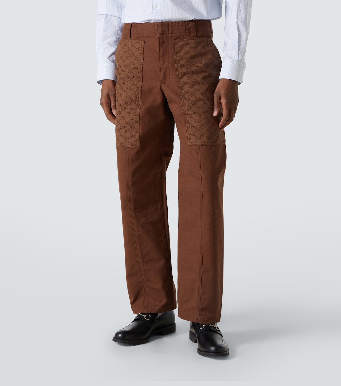 Weite Hose GG aus Baumwoll-Canvas | Gucci