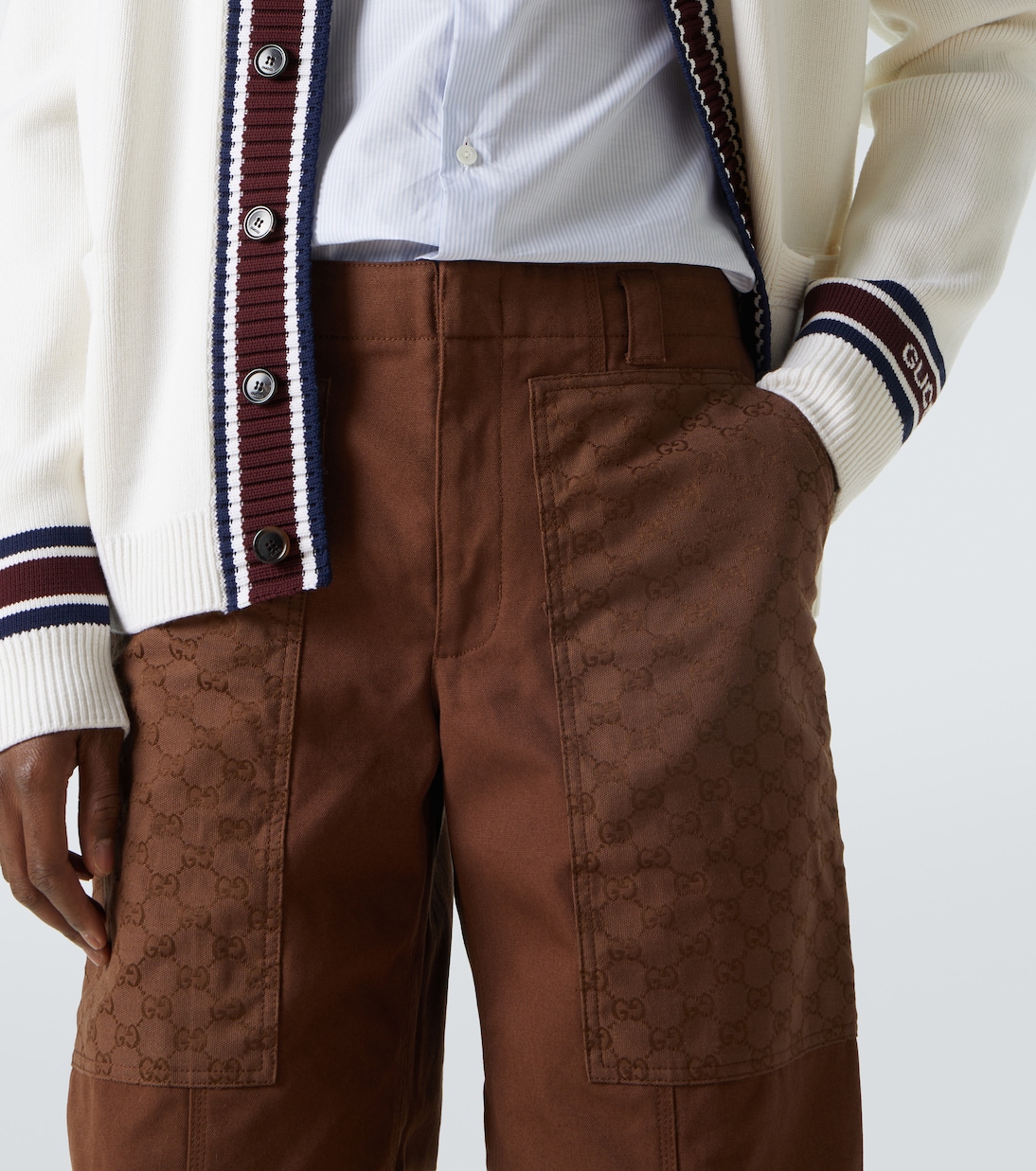 Weite Hose GG aus Baumwoll-Canvas | Gucci